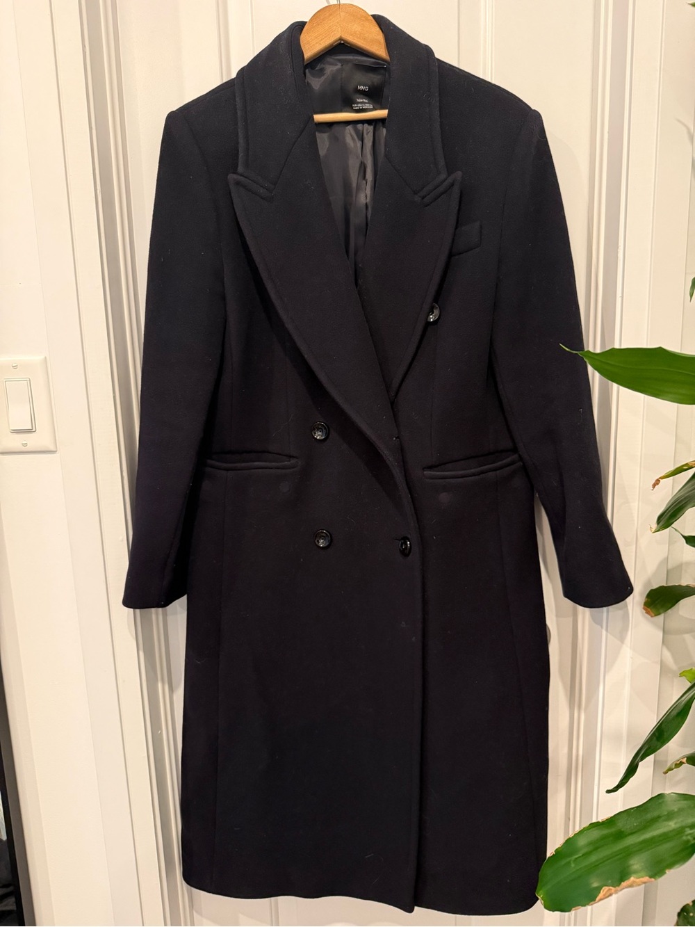 Navy Double-Breasted Italian Wool Coat